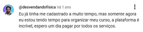 Depoimento 1 de aluno sobre o Moodle gratuito EnsineOnline